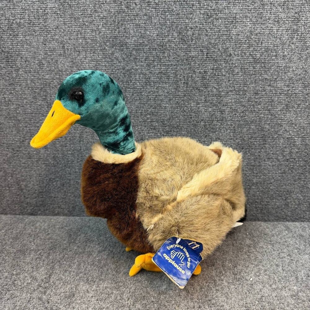 Vintage Applause Huggable Duck Plush Mallard Stuffed Toy